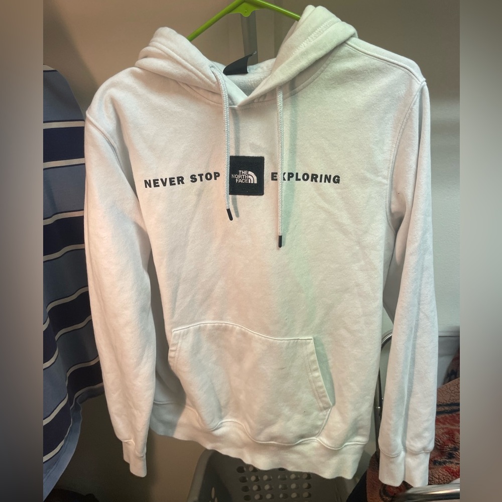 The North Face White Hoodie Mens Medium amazing condition